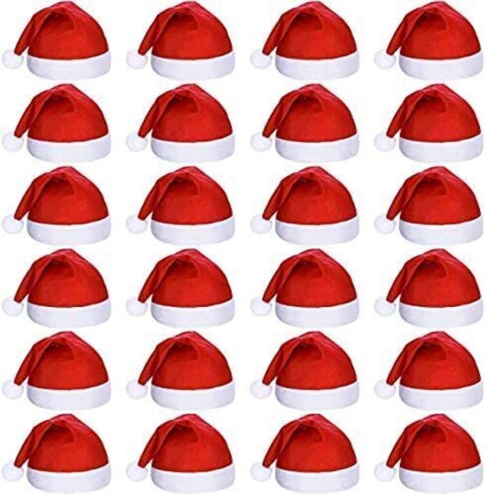 5569 24PACK Non-Woven Cloth Santa Hat Christmas Caps for for Adults
